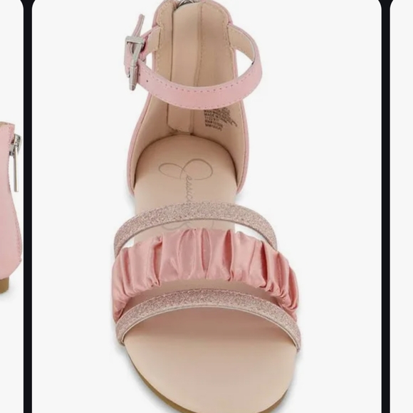 Jessica Simpson Dana Ruche Open Toe Sandals Girls Size 5 - Picture 4 of 13